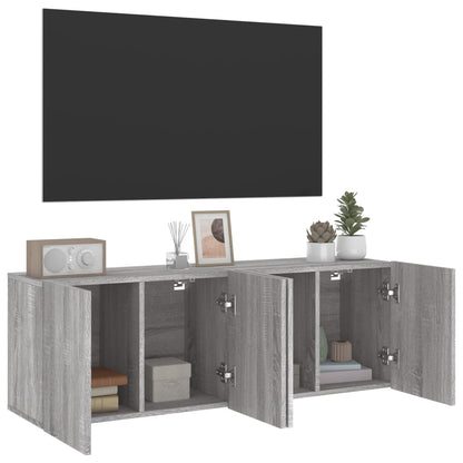 Móveis de parede para TV 2 pcs 60x30x41 cm cinzento sonoma