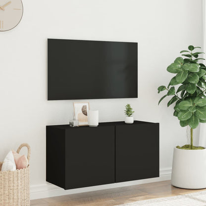 Móvel de parede para TV 80x30x41 cm preto