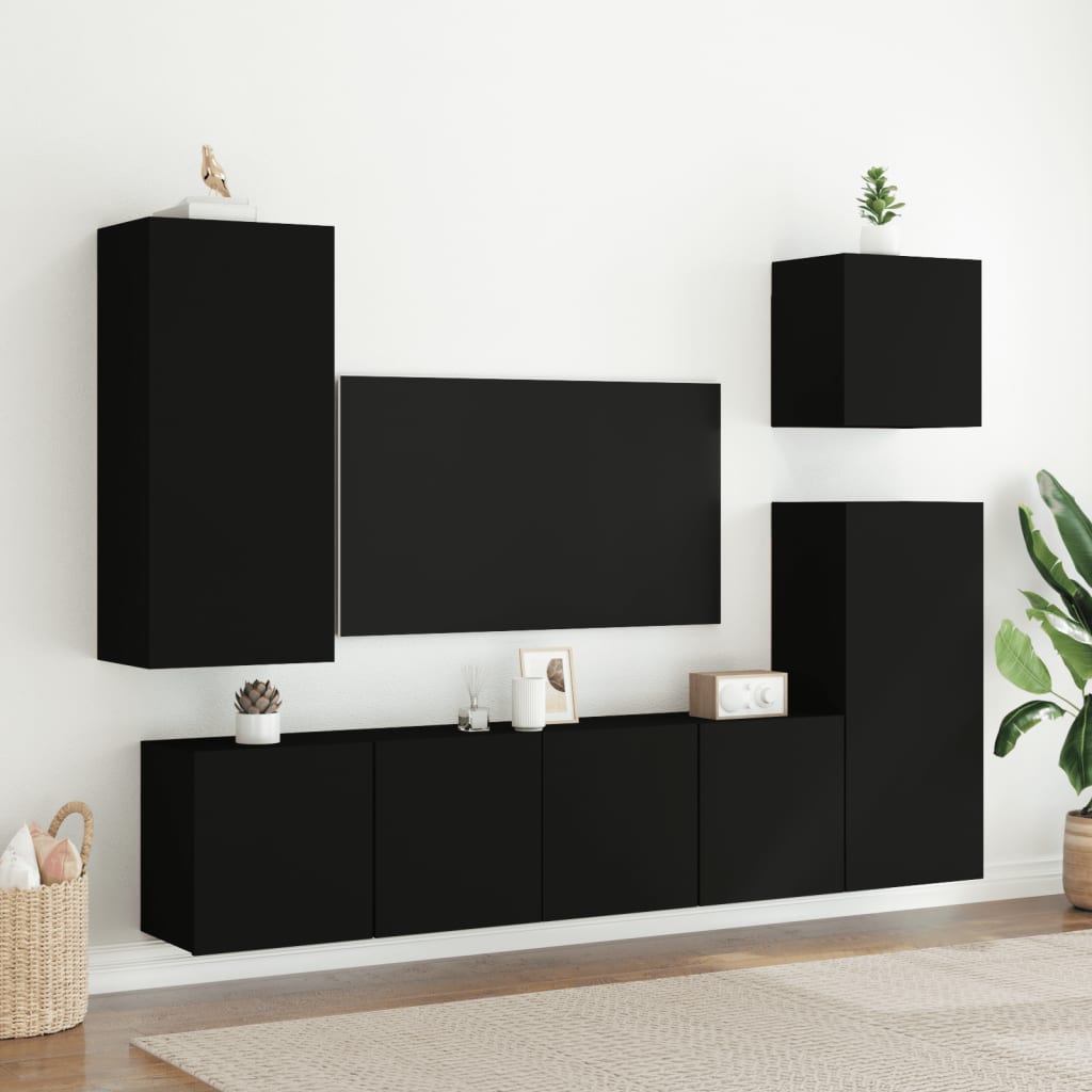 Móvel de parede para TV 80x30x41 cm preto