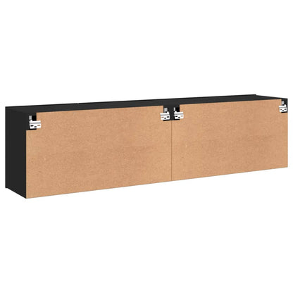 Móveis de parede para TV 2 pcs 80x30x41 cm preto