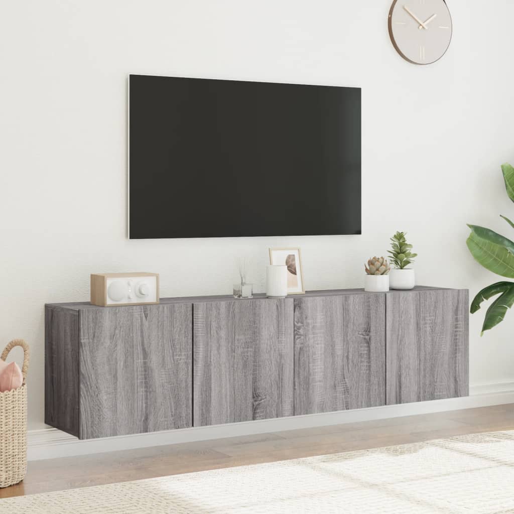 Móveis de parede para TV 2 pcs 80x30x41 cm cinzento sonoma