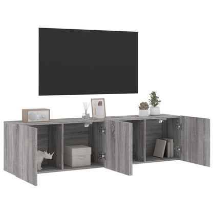 Móveis de parede para TV 2 pcs 80x30x41 cm cinzento sonoma