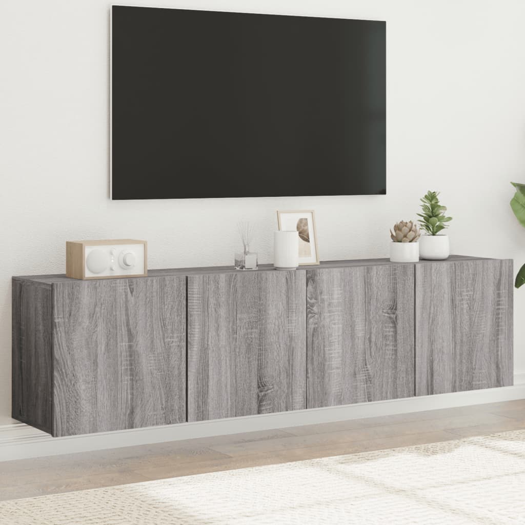 Móveis de parede para TV 2 pcs 80x30x41 cm cinzento sonoma