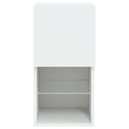 Móveis de TV c/ luzes LED 2 pcs 30,5x30x60 cm branco