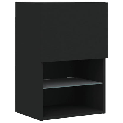 Móveis de TV com luzes LED 2 pcs 40,5x30x60 cm preto