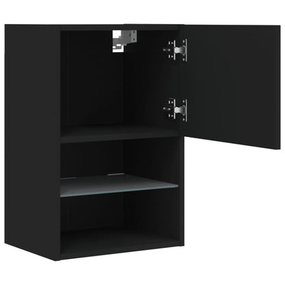 Móveis de TV com luzes LED 2 pcs 40,5x30x60 cm preto