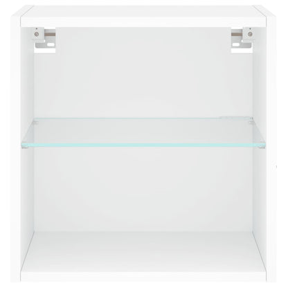 Mesa de cabeceira de parede com luzes LED branco