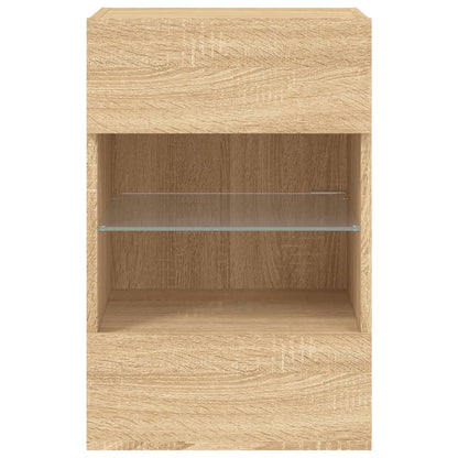 Móveis de Parede Selma p/ TV com Luzes LED - 1 Peça 40x30x60,5 cm - Carvalho Sonoma