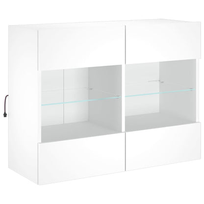 Móvel de parede para TV com luzes LED 78,5x30x60,5 cm branco