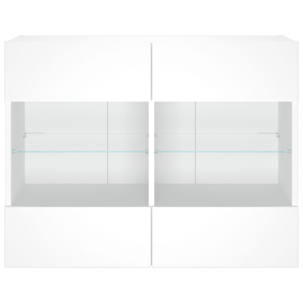 Móvel de parede para TV com luzes LED 78,5x30x60,5 cm branco