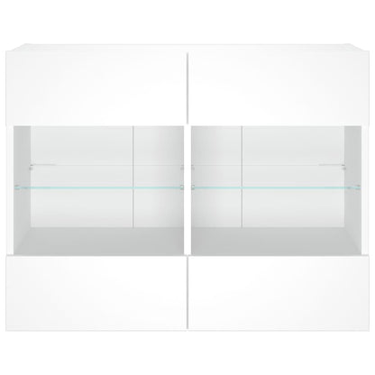 Móvel de parede para TV com luzes LED 78,5x30x60,5 cm branco