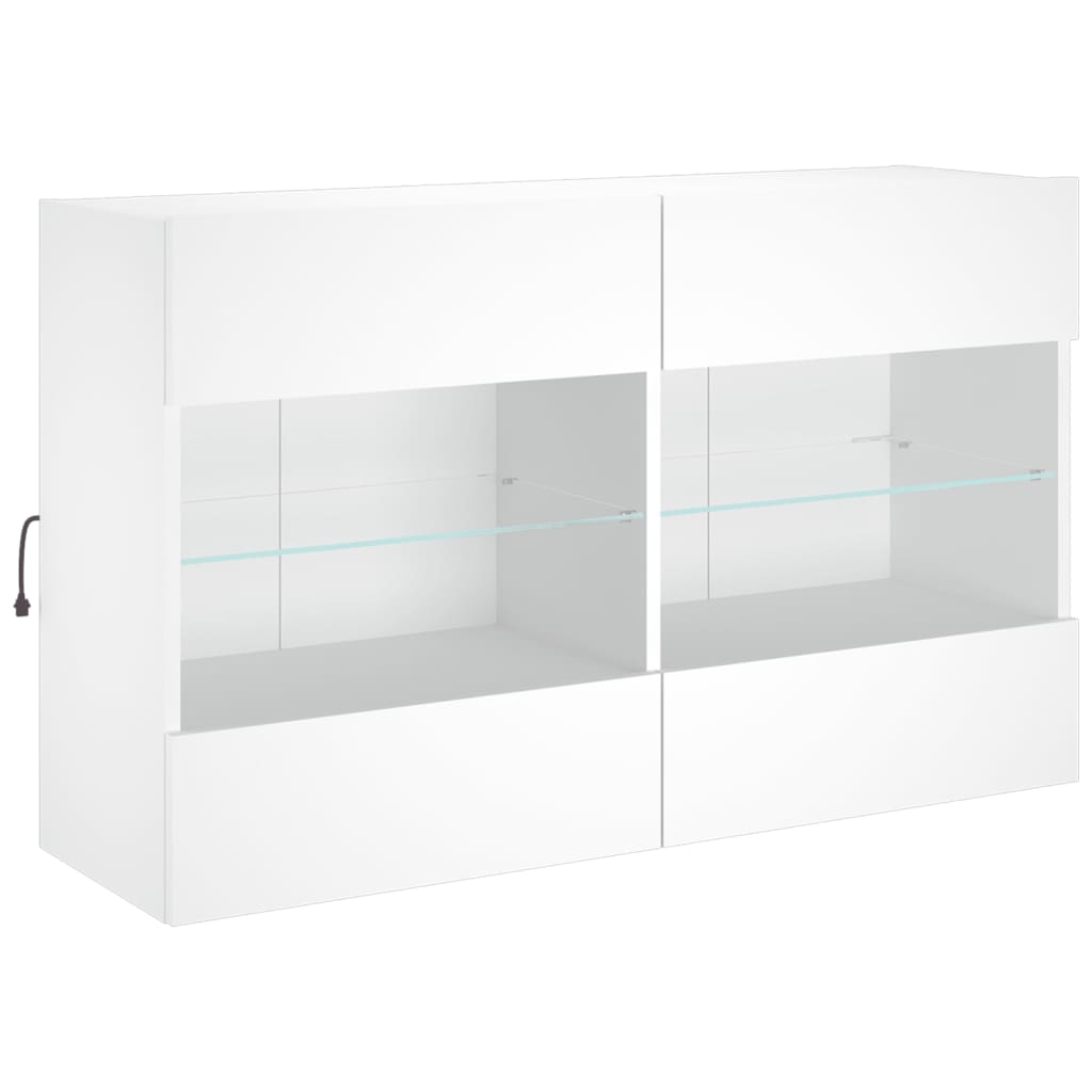 Móvel de parede para TV com luzes LED 98,5x30x60,5 cm branco