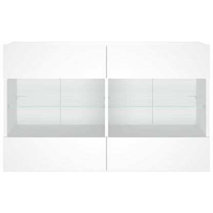 Móvel de parede para TV com luzes LED 98,5x30x60,5 cm branco