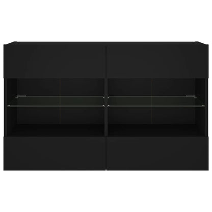 Móvel de parede para TV com luzes LED 98,5x30x60,5 cm preto