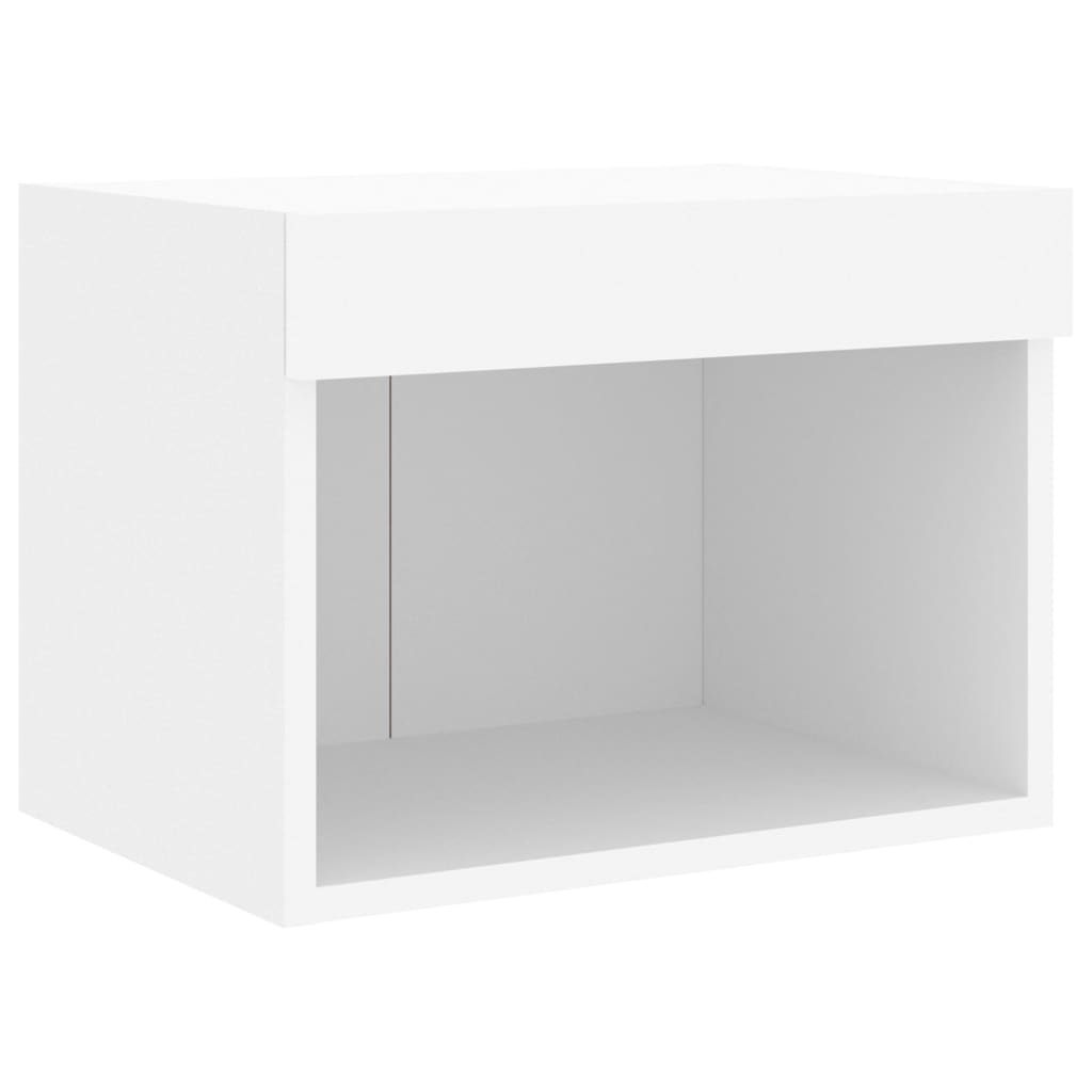 Mesa de cabeceira de parede com luzes LED branco