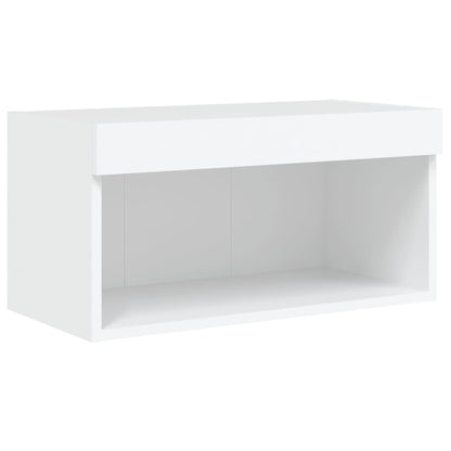 Móvel de TV com luzes LED 60x30x30 cm branco