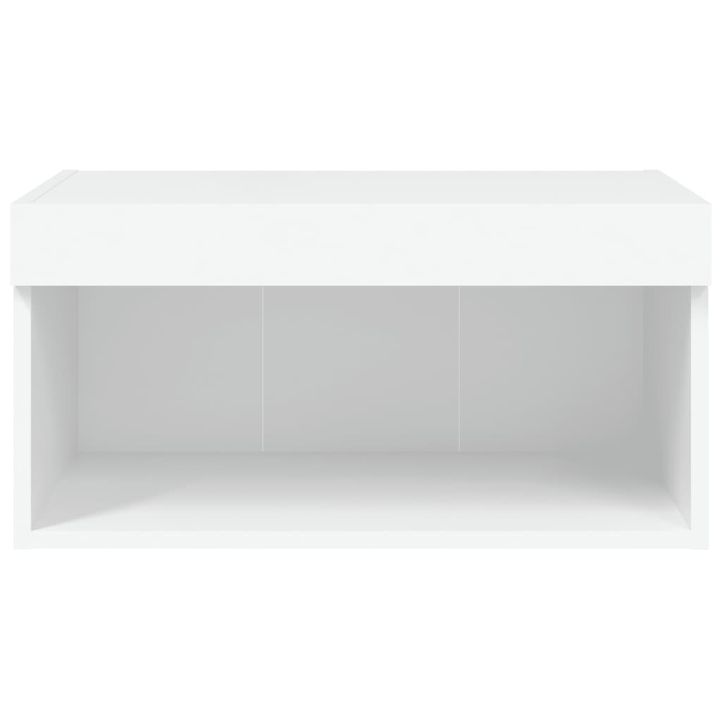 Móvel de TV com luzes LED 60x30x30 cm branco