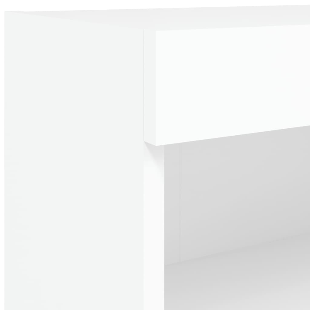 Móvel de TV com luzes LED 60x30x30 cm branco