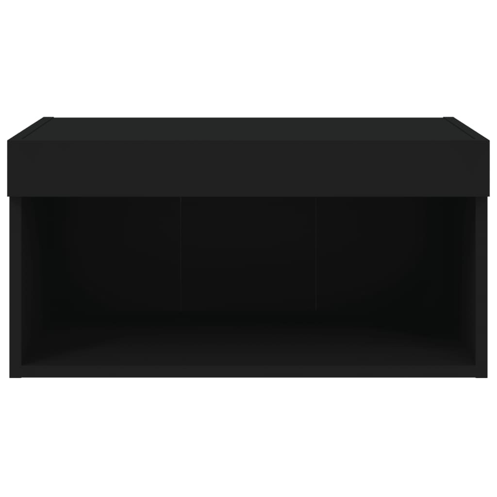 Móvel de TV com luzes LED 60x30x30 cm preto