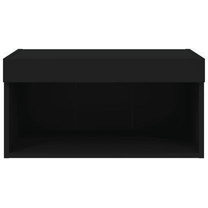 Móvel de TV com luzes LED 60x30x30 cm preto