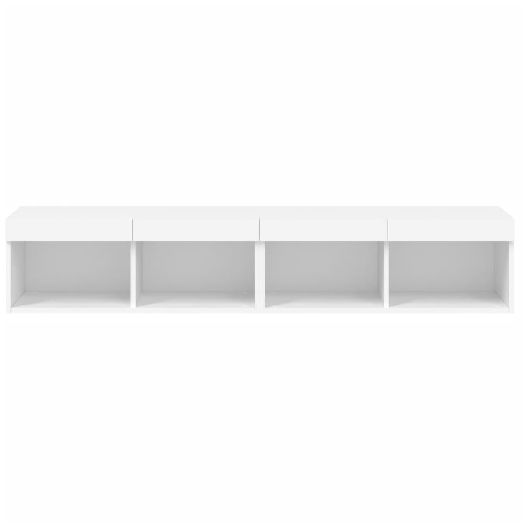 Móveis de TV com luzes LED 2 pcs 80x30x30 cm branco