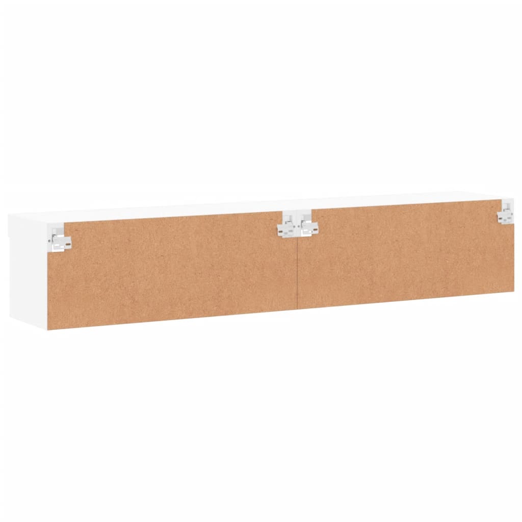 Móveis de TV com luzes LED 2 pcs 80x30x30 cm branco