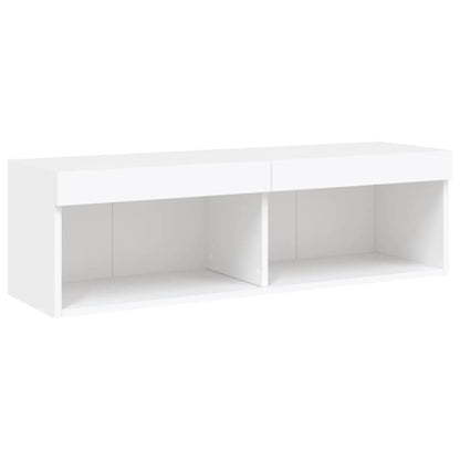 Móvel de TV com luzes LED 100x30x30 cm branco