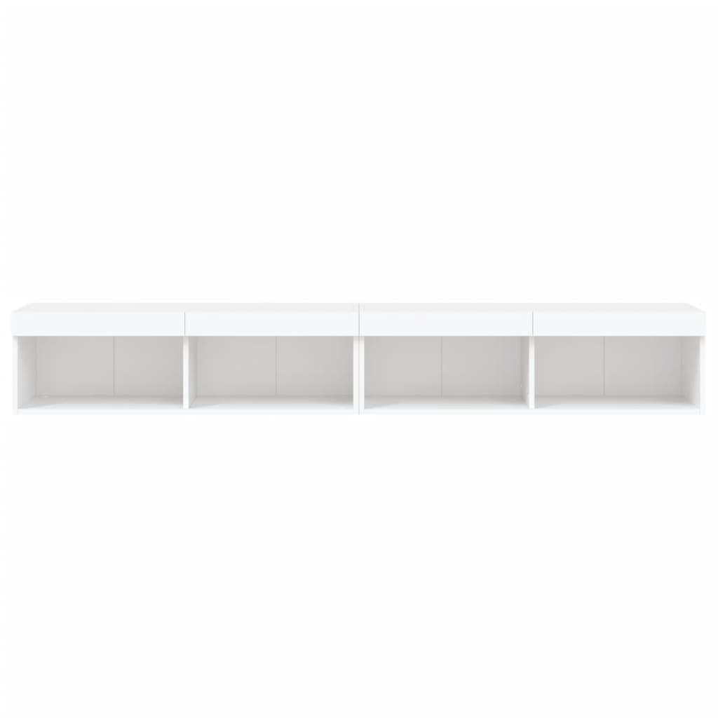 Móveis de TV com luzes LED 2 pcs 100x30x30 cm branco