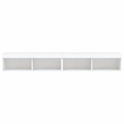 Móveis de TV com luzes LED 2 pcs 100x30x30 cm branco