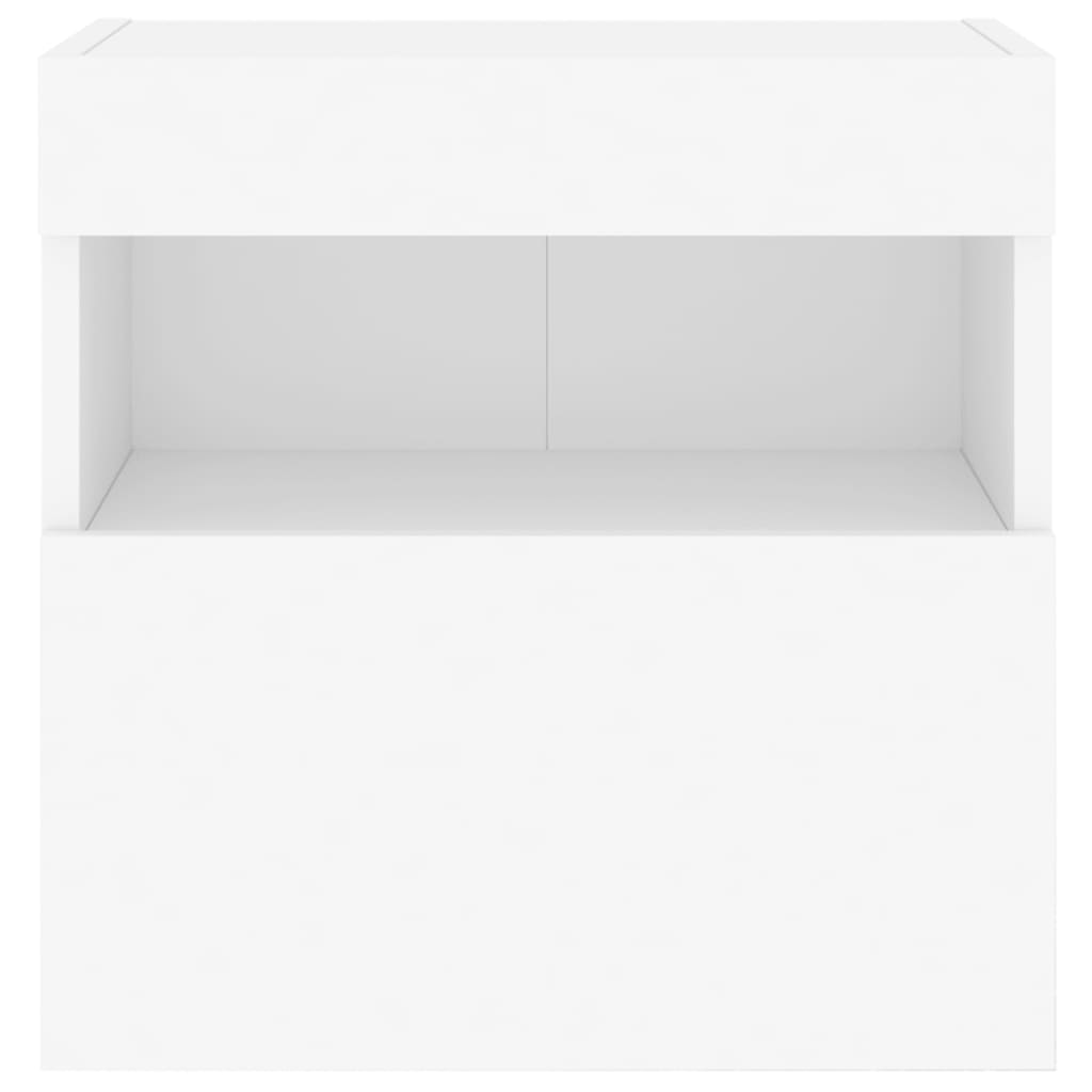 Móveis de parede p/ TV com luzes LED 2 pcs 40x30x40 cm branco