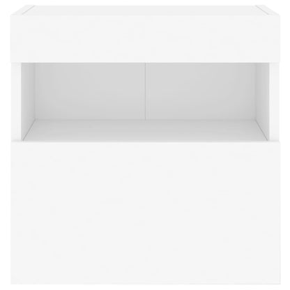 Móveis de parede p/ TV com luzes LED 2 pcs 40x30x40 cm branco