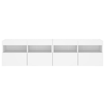 Móveis de parede p/ TV com luzes LED 2 pcs 80x30x40 cm branco