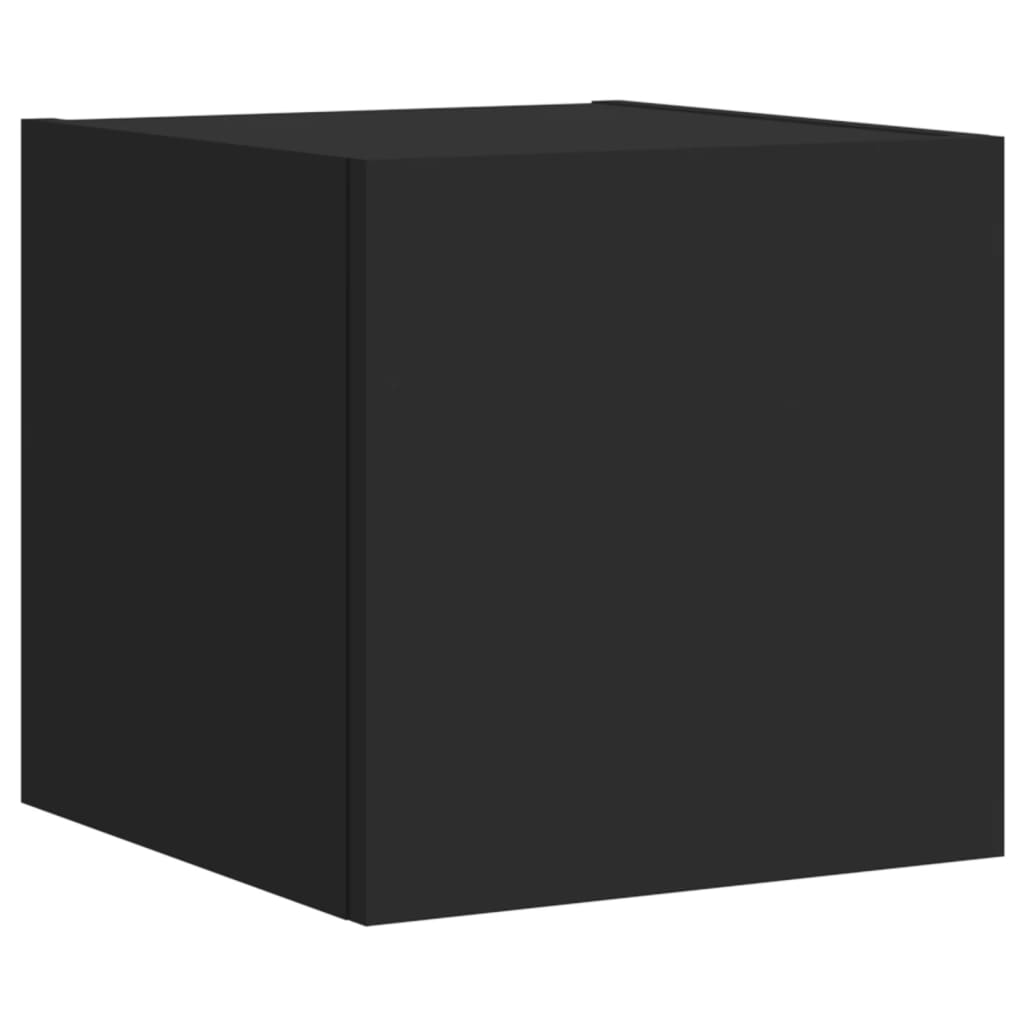 Móvel de parede para TV com luzes LED 30,5x35x30 cm preto