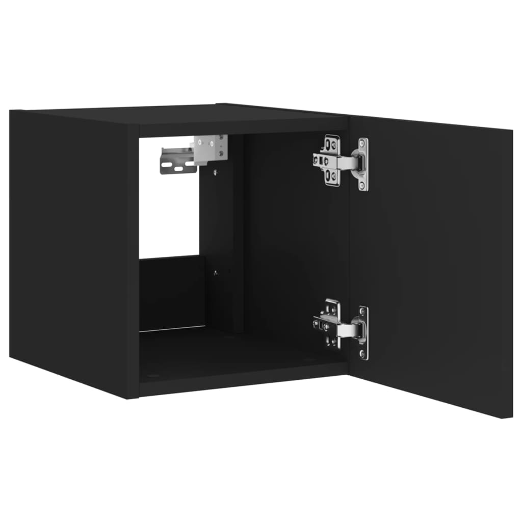 Móvel de parede para TV com luzes LED 30,5x35x30 cm preto