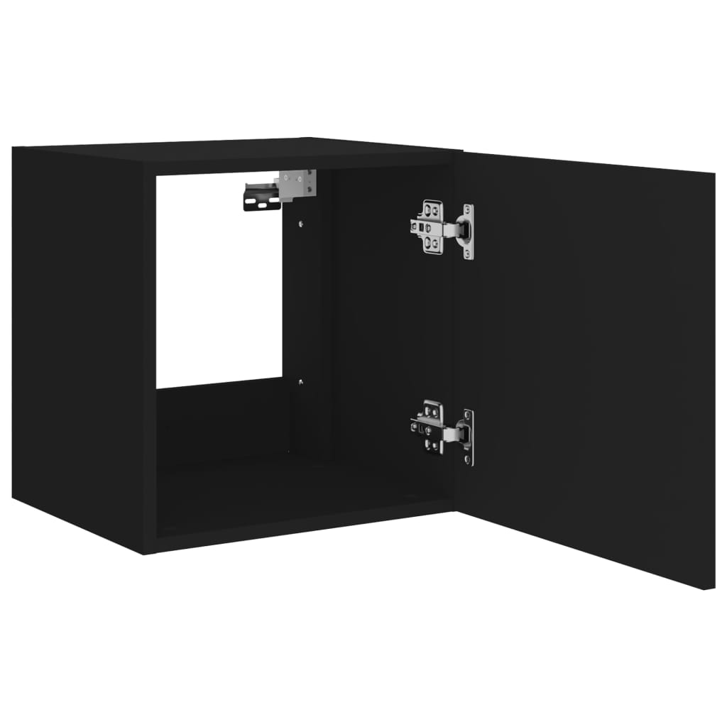 Móvel de parede para TV com luzes LED 40,5x35x40 cm preto