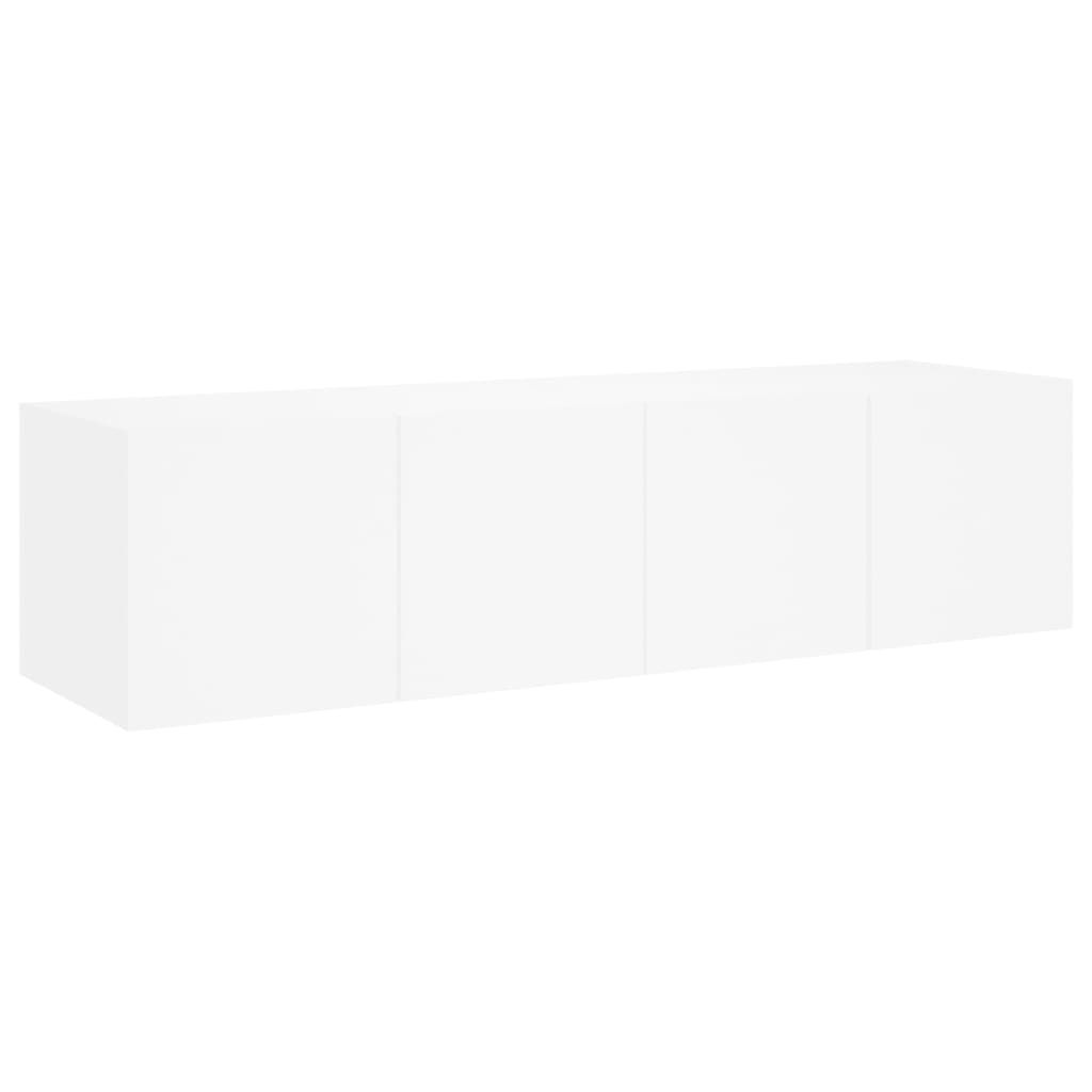 Móveis de parede p/ TV com luzes LED 2 pcs 60x35x31 cm branco