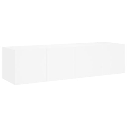 Móveis de parede p/ TV com luzes LED 2 pcs 60x35x31 cm branco