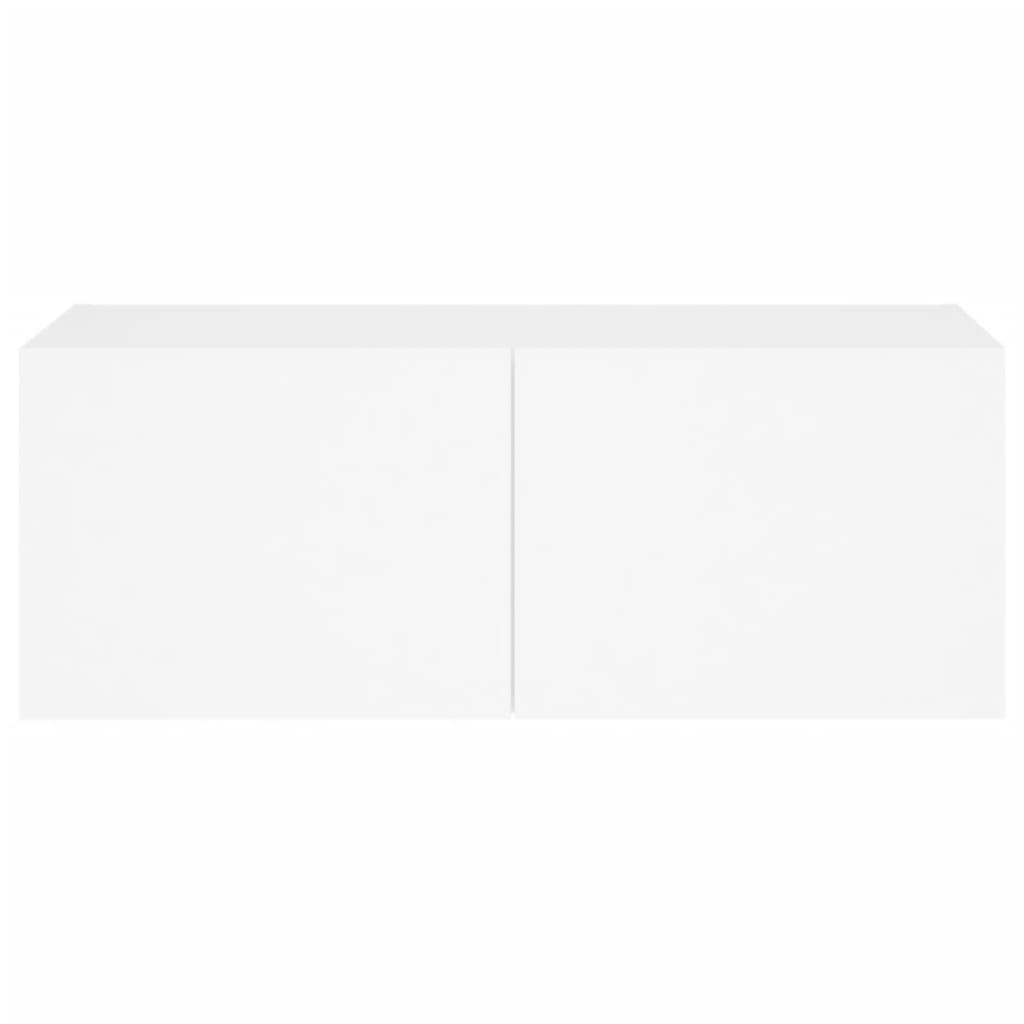 Móvel de parede para TV com luzes LED 80x35x31 cm branco