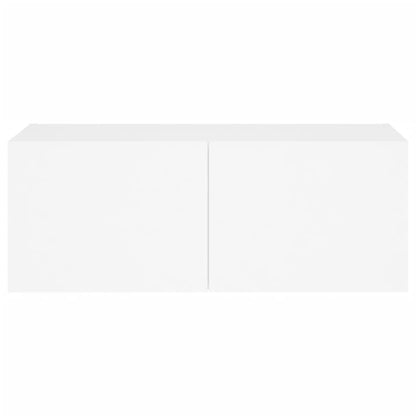 Móvel de parede para TV com luzes LED 80x35x31 cm branco