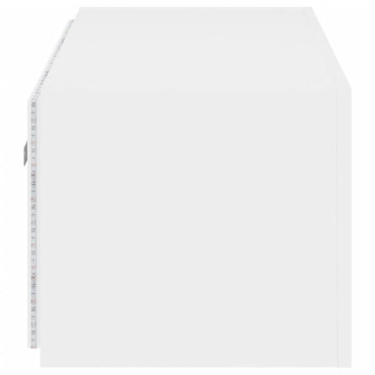 Móvel de parede para TV com luzes LED 80x35x31 cm branco