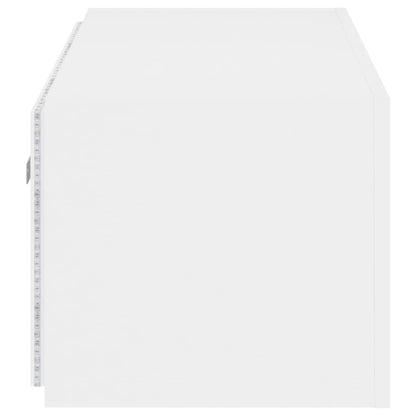 Móvel de parede para TV com luzes LED 100x35x31 cm branco