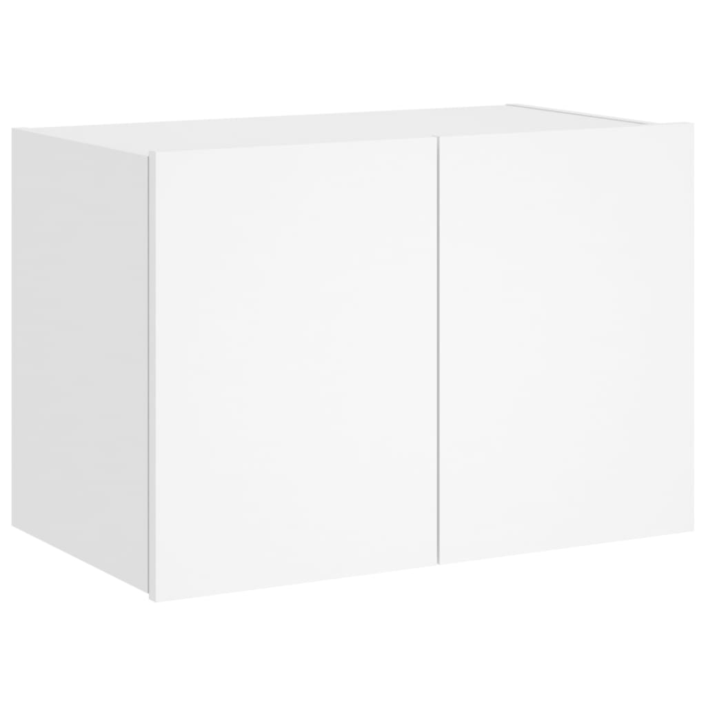 Móvel de parede para TV com luzes LED 60x35x41 cm branco