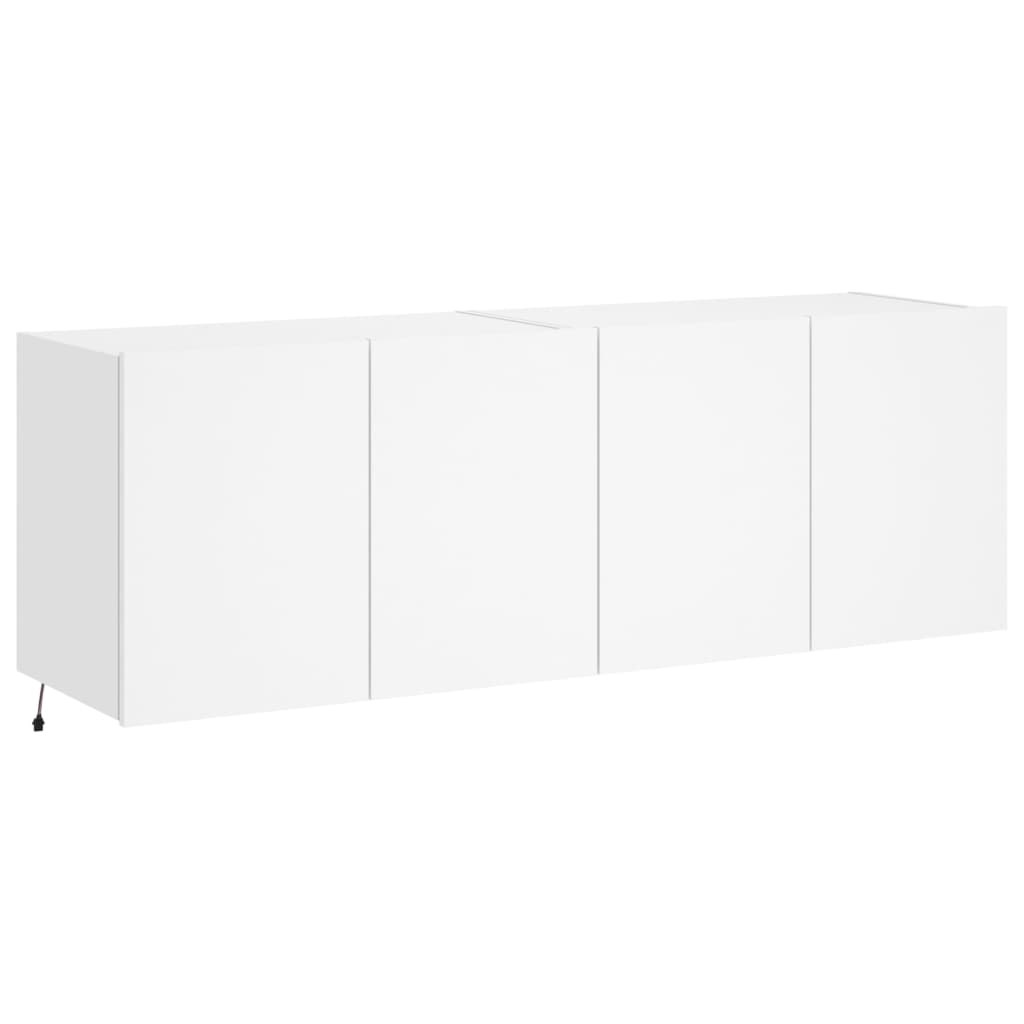 Móveis de parede p/ TV com luzes LED 2 pcs 60x35x41 cm branco