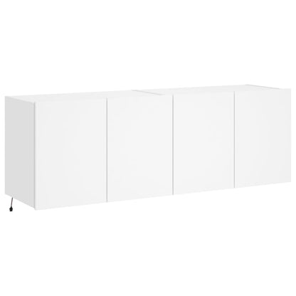 Móveis de parede p/ TV com luzes LED 2 pcs 60x35x41 cm branco