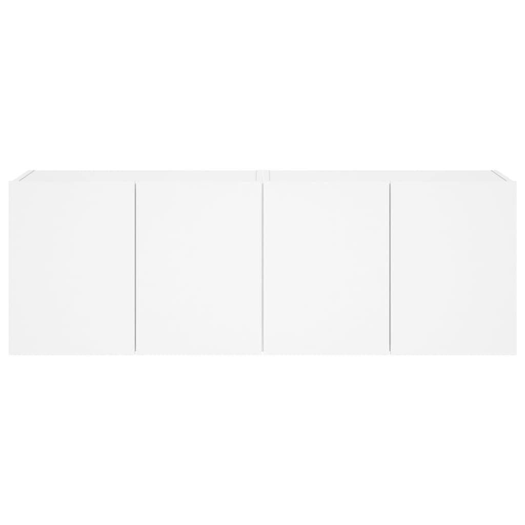 Móveis de parede p/ TV com luzes LED 2 pcs 60x35x41 cm branco