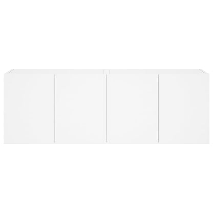 Móveis de parede p/ TV com luzes LED 2 pcs 60x35x41 cm branco