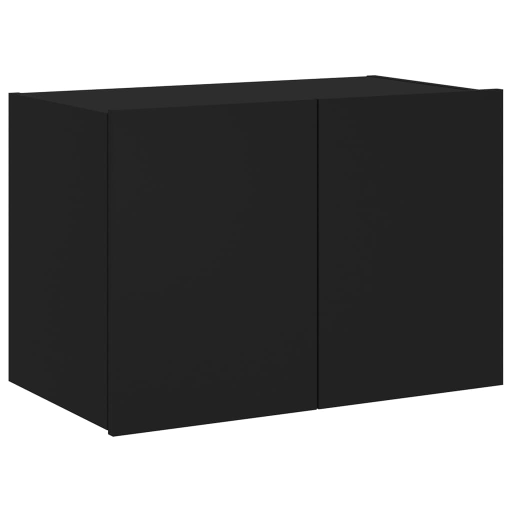 Móvel de parede para TV com luzes LED 60x35x41 cm preto