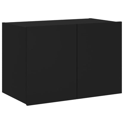 Móvel de parede para TV com luzes LED 60x35x41 cm preto