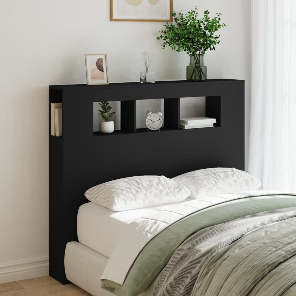 Cabeceira de Cama Giancarlo com Luzes LED - 120cm - Preto - Design Moderno