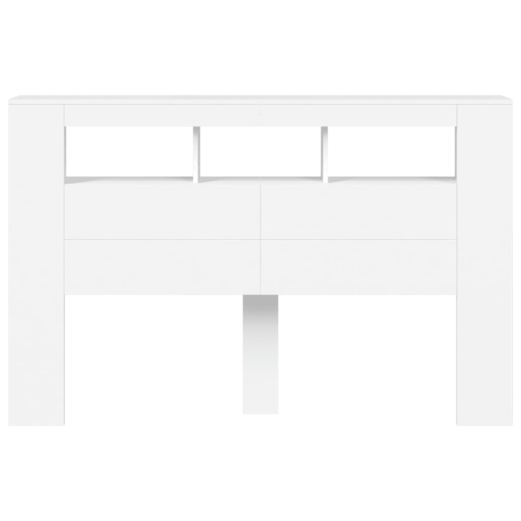 Cabeceira de Cama Giancarlo com Luzes LED - 160cm - Branco - Design Moderno